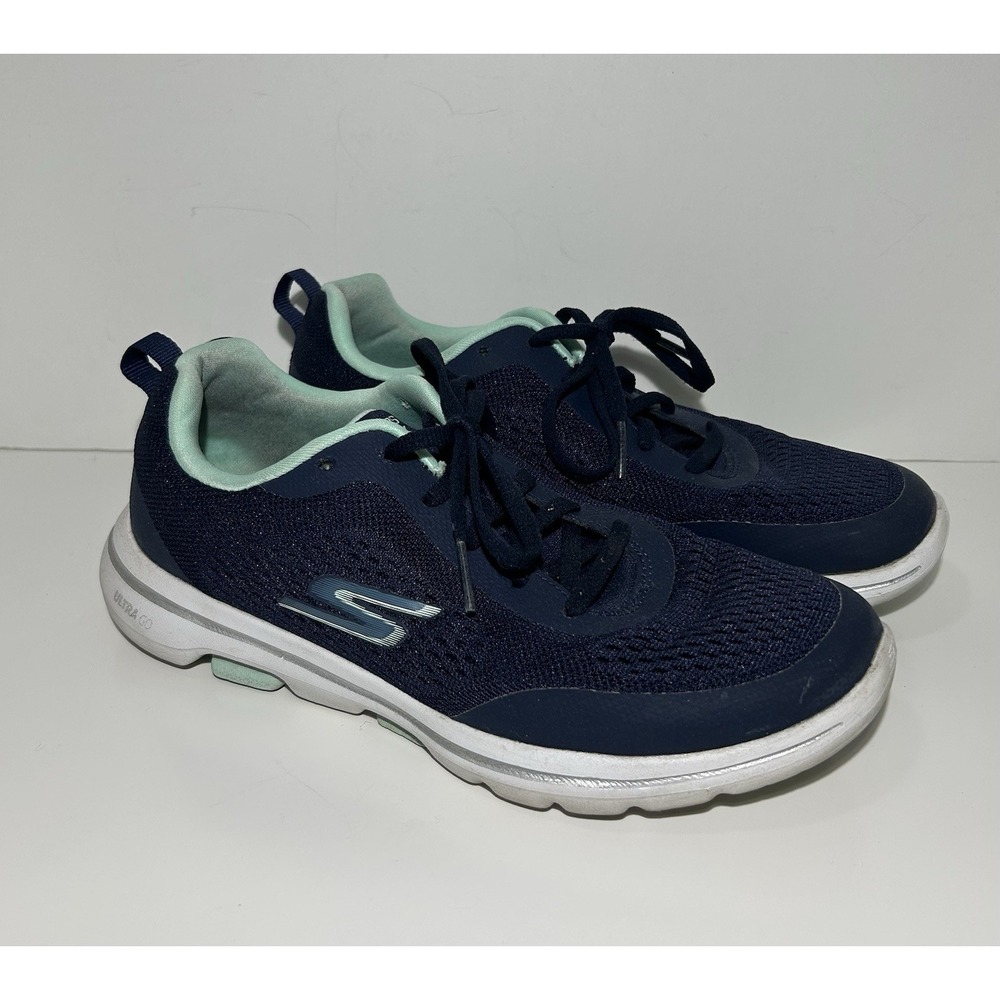 SKECHERS GOwalk 5 Exquisite Walking Sneakers Blue Aqua Tie #15953 Womens 7